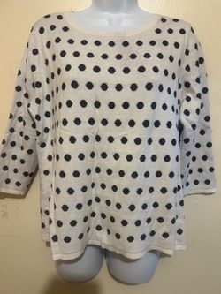 Polka-dot sweater with three-quarter sleeves, size XL