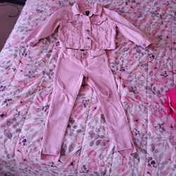 Girl Pink Denim Jacket and Pants,Gap Brand,Christmas Gift, 