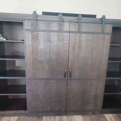 Carriage House Barn Door Entertainment Center 