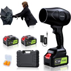 Electric Handheld Leaf Blower with 2×4.0Ah Batteries 