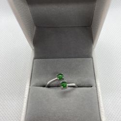 Beautiful Adjustable Grade A Burma Jadeite Ring Sterling Silver - Elegant Design