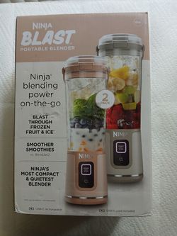 $60 Ninja Blast Two-Pack Portable Blender BC155PS - Peach & Stone - Brand New Sealed $60