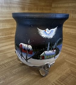 Christmas Hand Painted Candle Holder