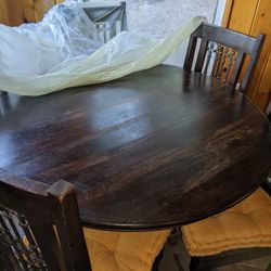 Rustic 48" Round 5 Chair Dining Table Set