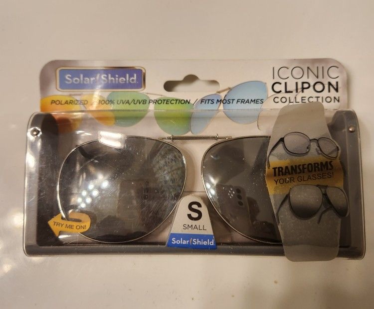 Solar Shield Clip On Polarized Sunglasses/New