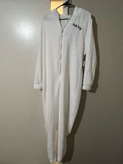 Hello Kitty White Fleece Hooded Onesie New