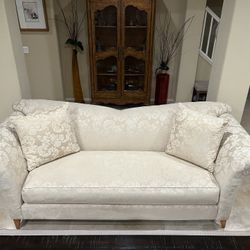 Elegant Beige Embroidery Sofa 