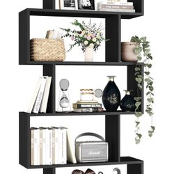 Black 5-Tier Bookshelf - NEW