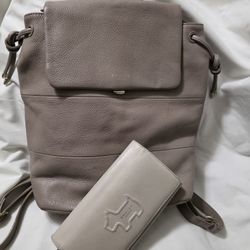 Radley Beige Leather Backpack Handbag With Wallet 