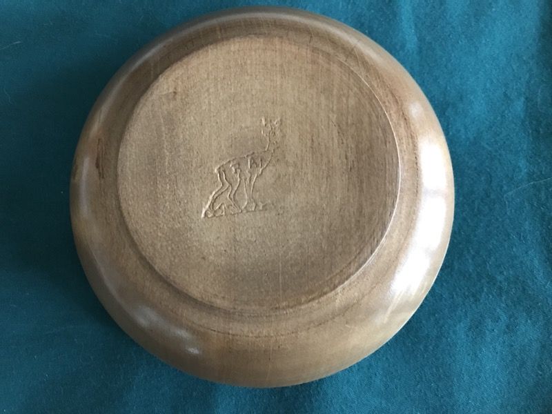Vintage Swiss wood ashtray