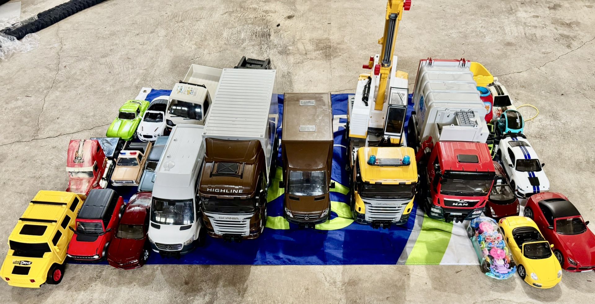 Variety Of Toy Cars, Trucks, Puzzles, Construction Rug, Nerf Guns