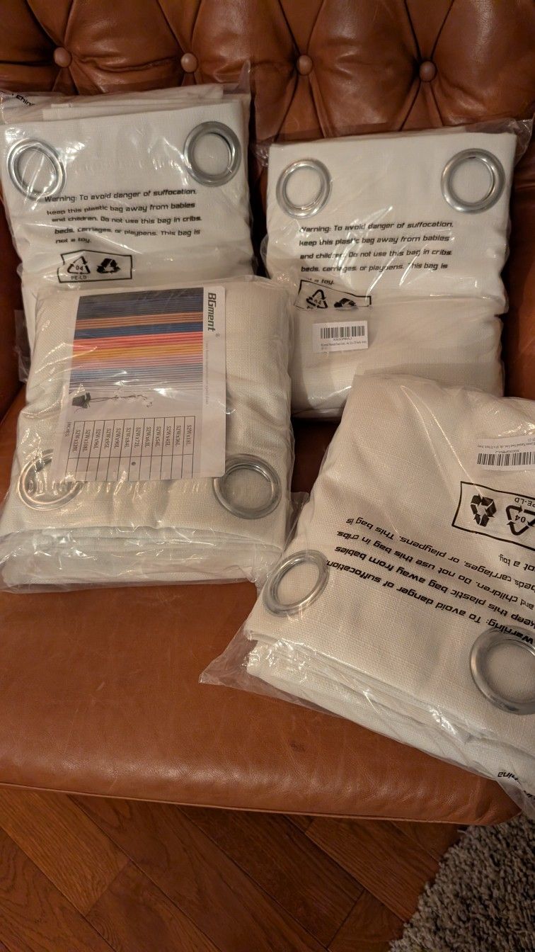 Curtains, 4 Panels 52" Wide x 72" Long