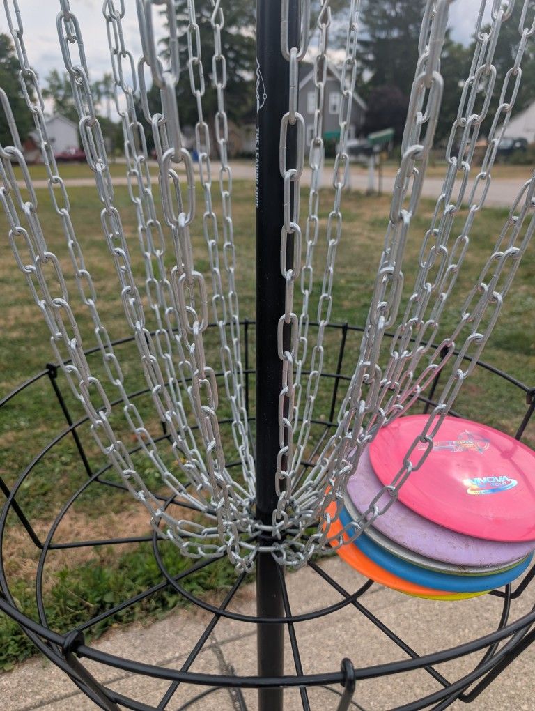 MVP Disc Golf Basket With Discs