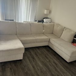 Cream U Shaped Couch 