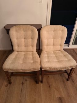 Pair of Tufted Upholstered Side Chairs