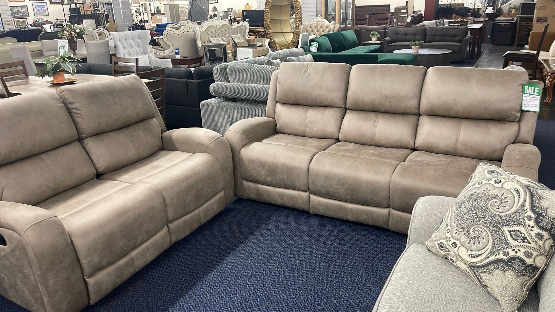 Polished Microfiber Sofa and Loveseat Recliner Set