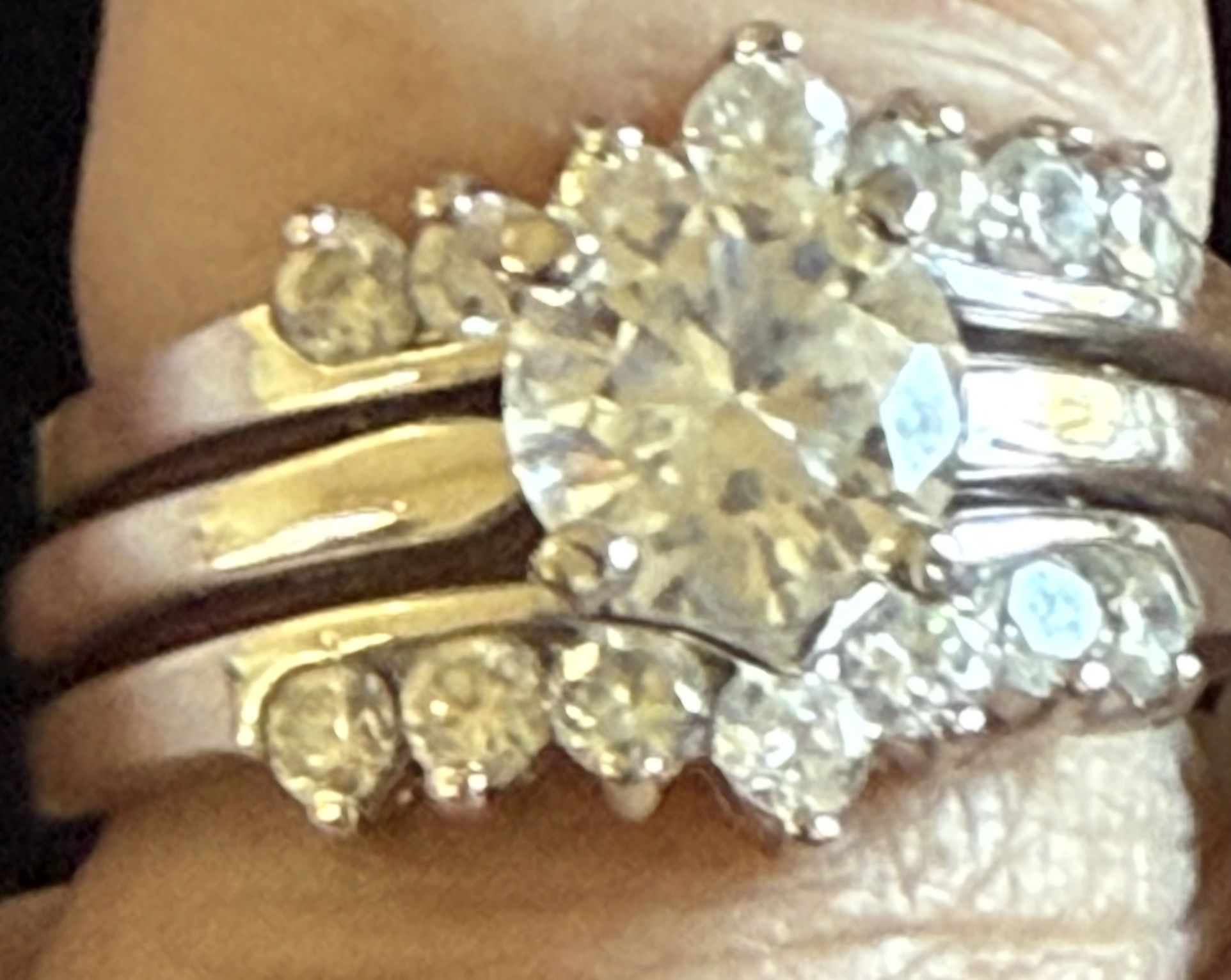 3/4 CT White Round Cut CZ Engagement Bridal Ring Set In 925 sterling Silver
