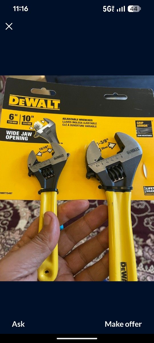 DEWALT Adjustable Wrench Set (2-Piece) Brand New π