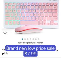 Bluetooth Keyboard and Mouse Combo for iPad - Rechargeable Wireless Keyboard & Mouse with 7-Color Backlit Compatible with iPad 9th/8th Gen, iPad Pro/A