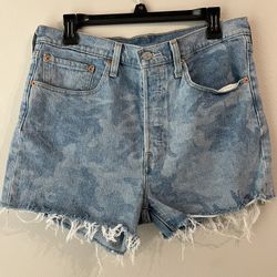 Levi's Women's Jaime Balmes Blue Denim Cut Off Jean Shorts Size 31