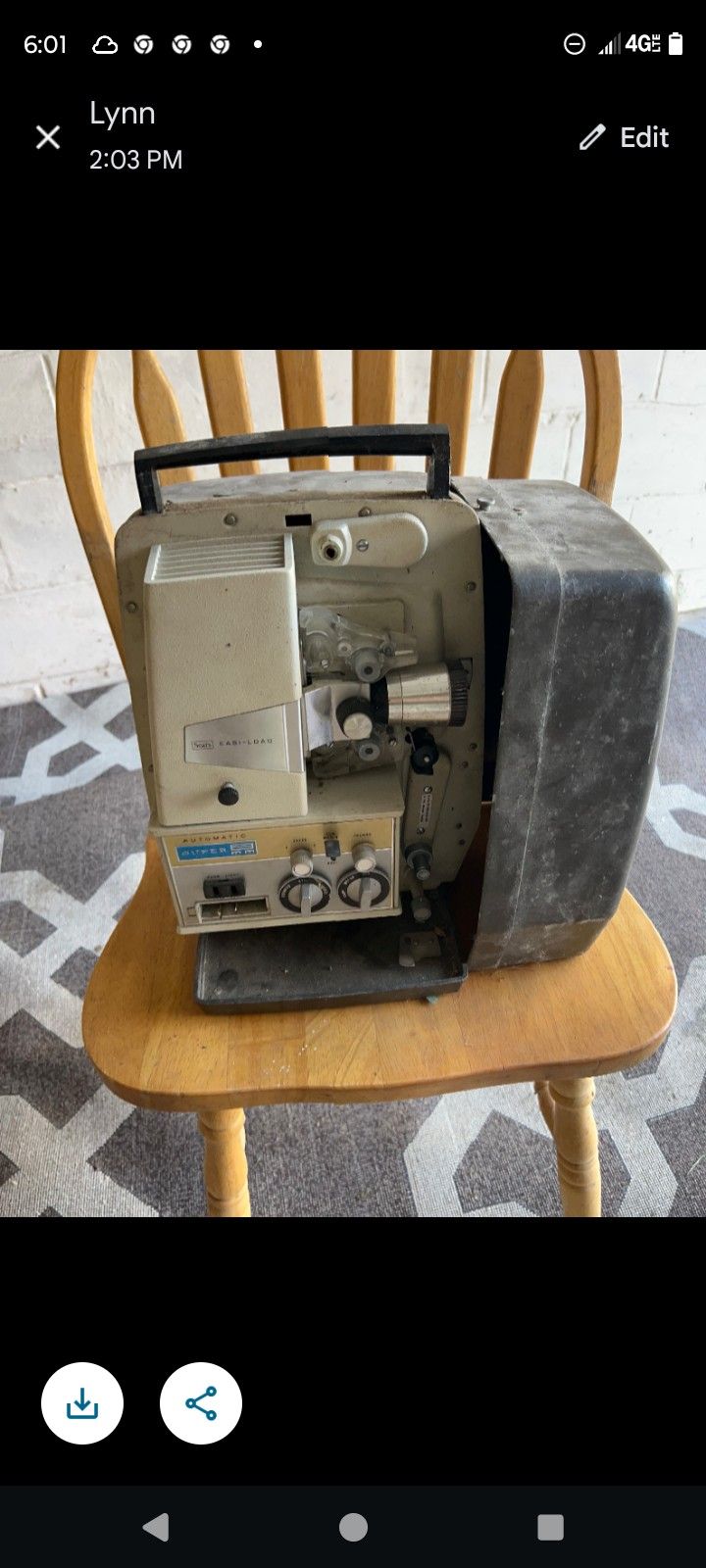 Vintage Sears Easi-Load Automatic Super 8MM Projector 1960's - Power Tested