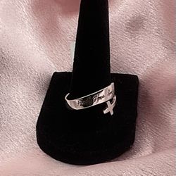 Sterling Silver Wrap Adjustable Faith Hope & Love Ring 