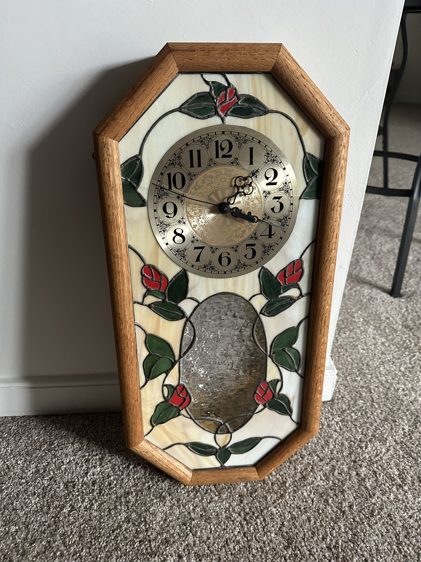 Stained Glass Hanging Clock