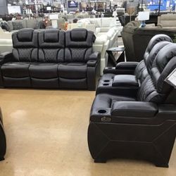 Warnerton Chocolate Power Reclining Living Room Set /couch /Sofa and Loveseat 