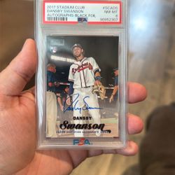 Dansby Swanson 2017 Stadium Club Numbered 15/25 Auto Autograph Black Foil Braves Atlanta MLB Baseball PSA Graded