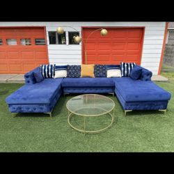 Blue sectional sofa