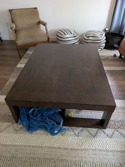 Large Rectangle Dark Wood Coffee Table