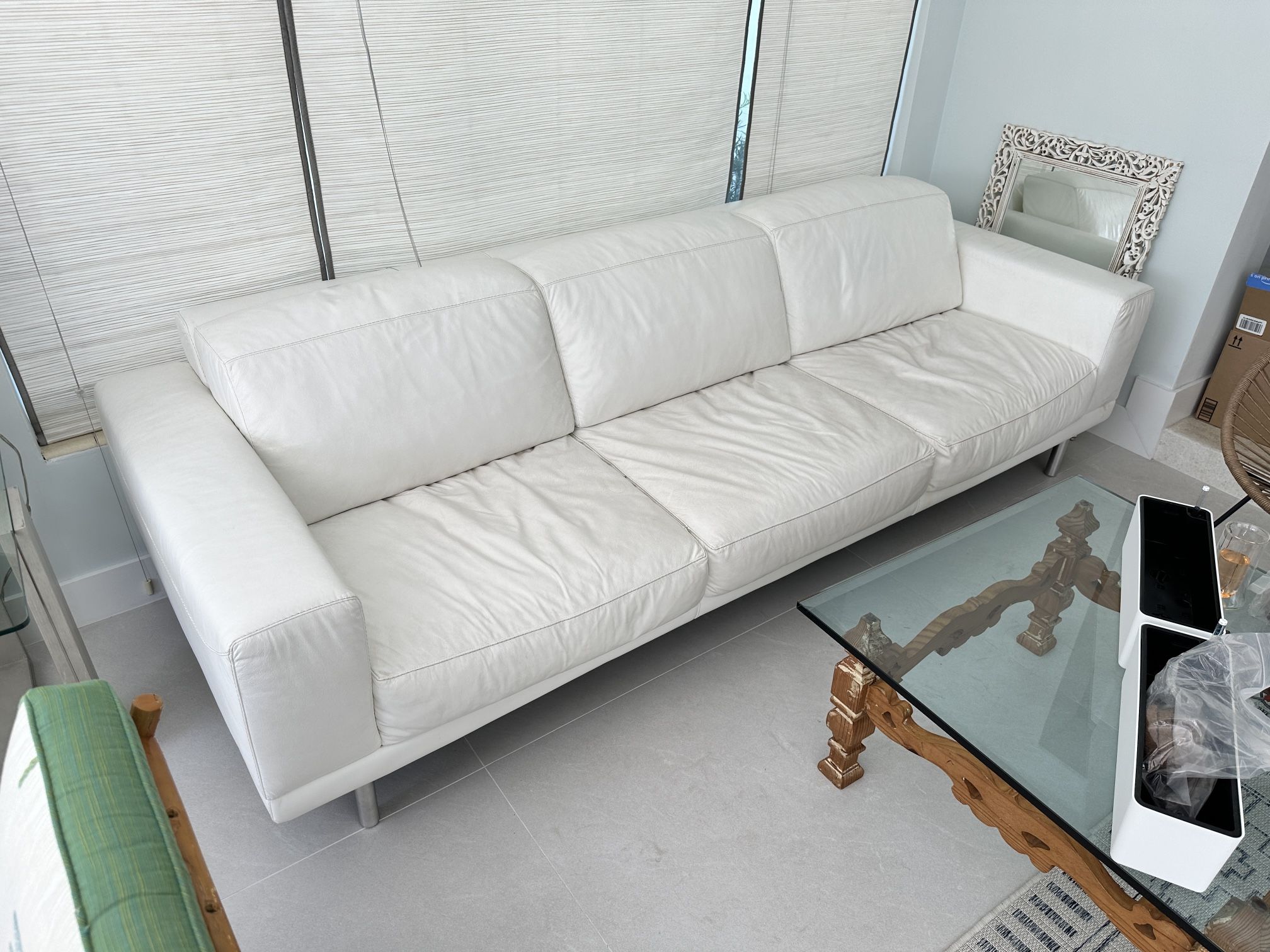 White American Leather 3 Seat Couch Sofa 