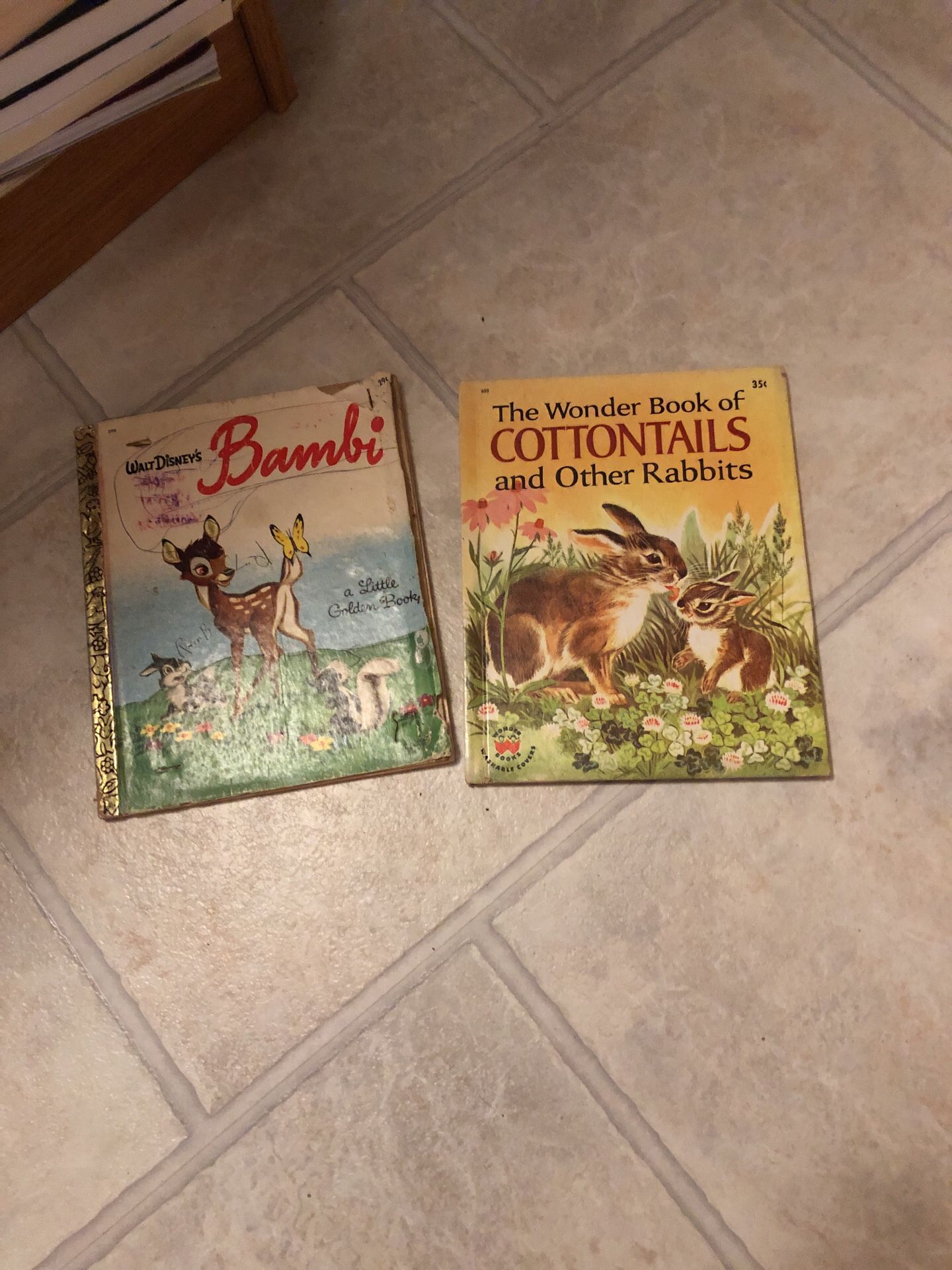 Golden book - “Bambi” and a WonderBook entitled “Cottontails and Other Rabbits”