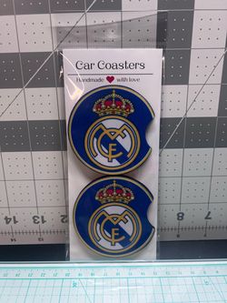 Real Madrid Handmade Car Coasters Set of 2