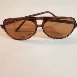 Vintage Flying Fisherman Brown Aviator Sunglasses Glass 