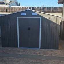 New in Box Assembled Need 8’ L x 10’’ W x 6.’ H galvanized steel Metal Storage Shed Outdoor Garden