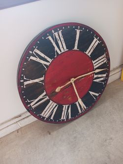 Hobby Lobby Large Rustic Wood Clock 30" Diameter 