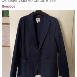 Bonobos Jetsetter Washed Cotton Blazer Navy