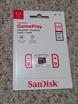 SANDISK 512GB GamePLAY microSD Express Card - Works with Nintendo Switch 2, Up to 880MB/s Read, Up to 650MB/s Write - SDSQXFN-512G-AW6GN