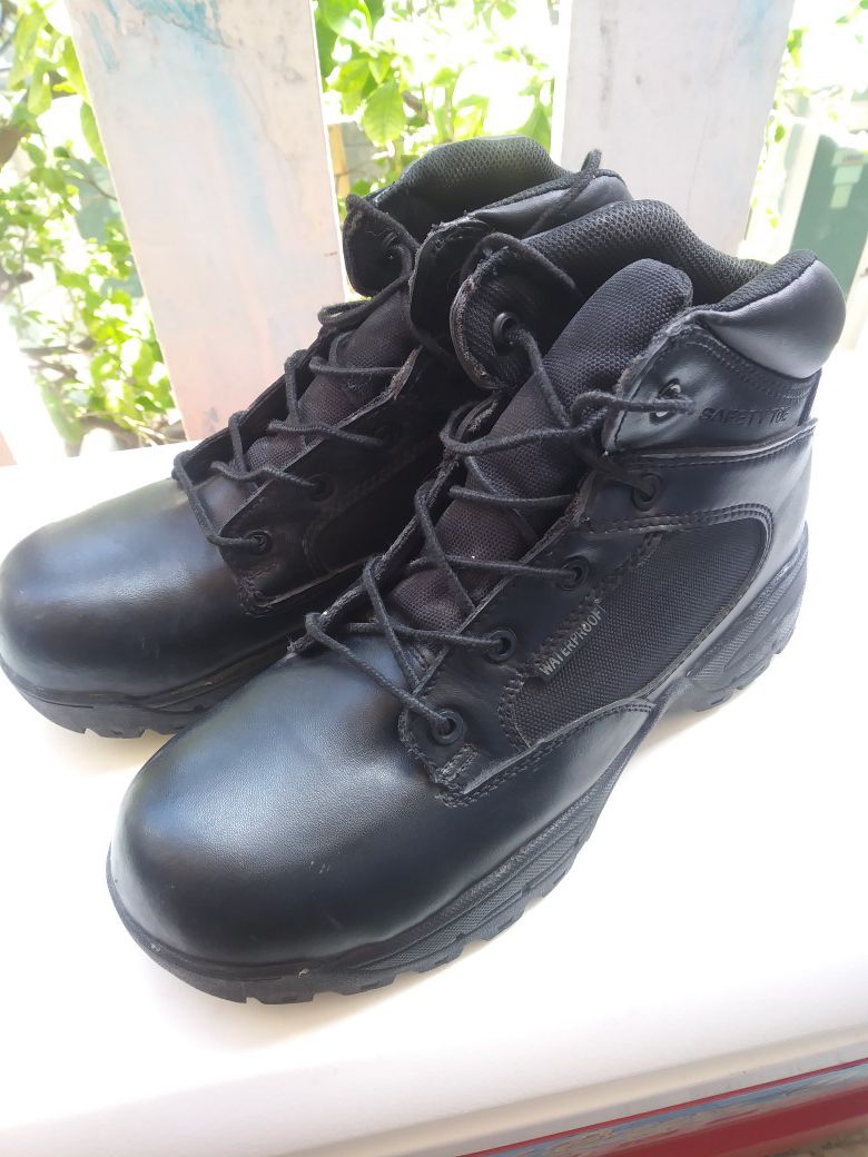 Black Men Work Boots Shoes Composite Toe