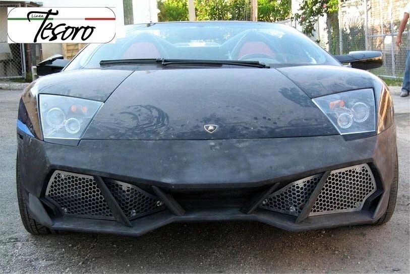2001-2010 Lamborghini Murcielago Front Bumper Cover W/ Aluminium Grills LT-v1 Style Part