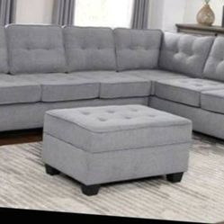 New sectional with ottoman