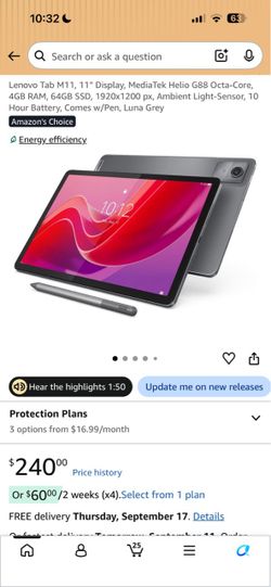Lenovo Tab M11 w/ LED Keyboard + Lenovo Pen