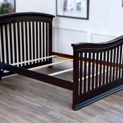 Sorelle Furniture Dark Brown Solid Wood Slatted Full Size Bed Frame