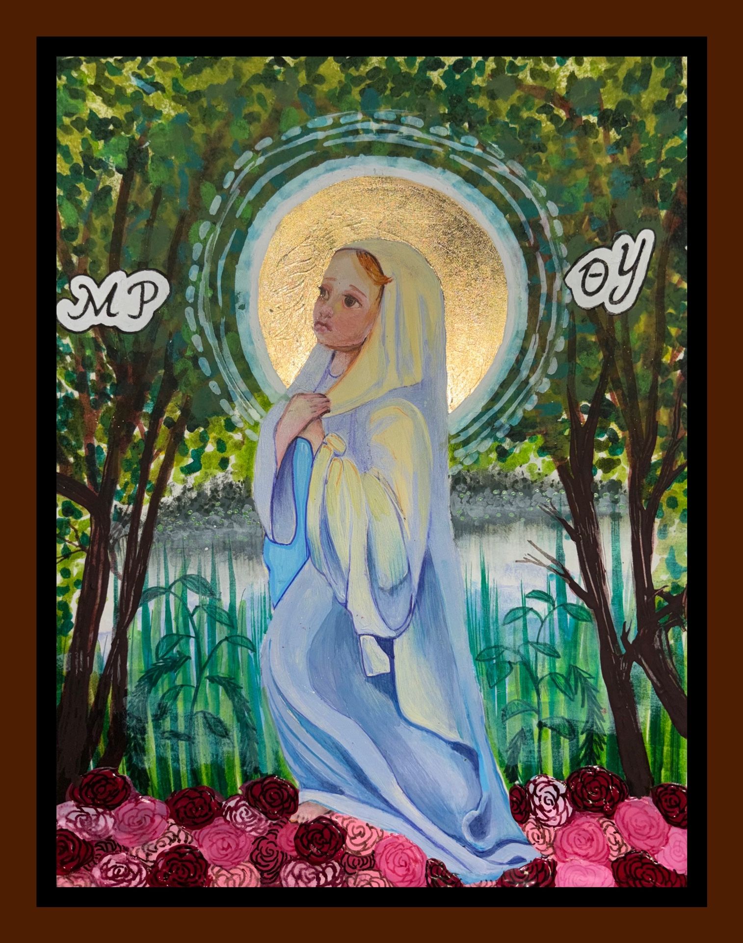 Entrance of the Theotokos into the Temple Icon, artwork made by me, Orthodox Icon, Blessed Mary Icon