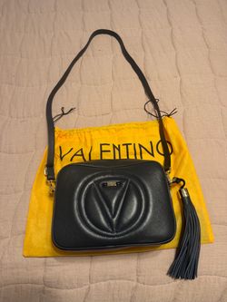 Valentino Navy Blue Leather Crossbody Bag