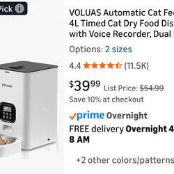 Automatic Dog/Cat Feeder with Voice Recorder, Dual Power Supply, Programmable. Retails $40+tax, Cash only