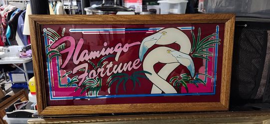Flamingo Fortune glass/mirror framed