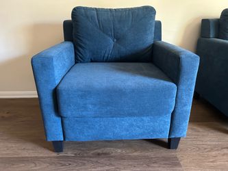 Modern Blue Upholstered Armchair