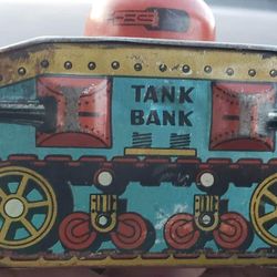 Vintage Tin US Tank BANK- MADE IN USA